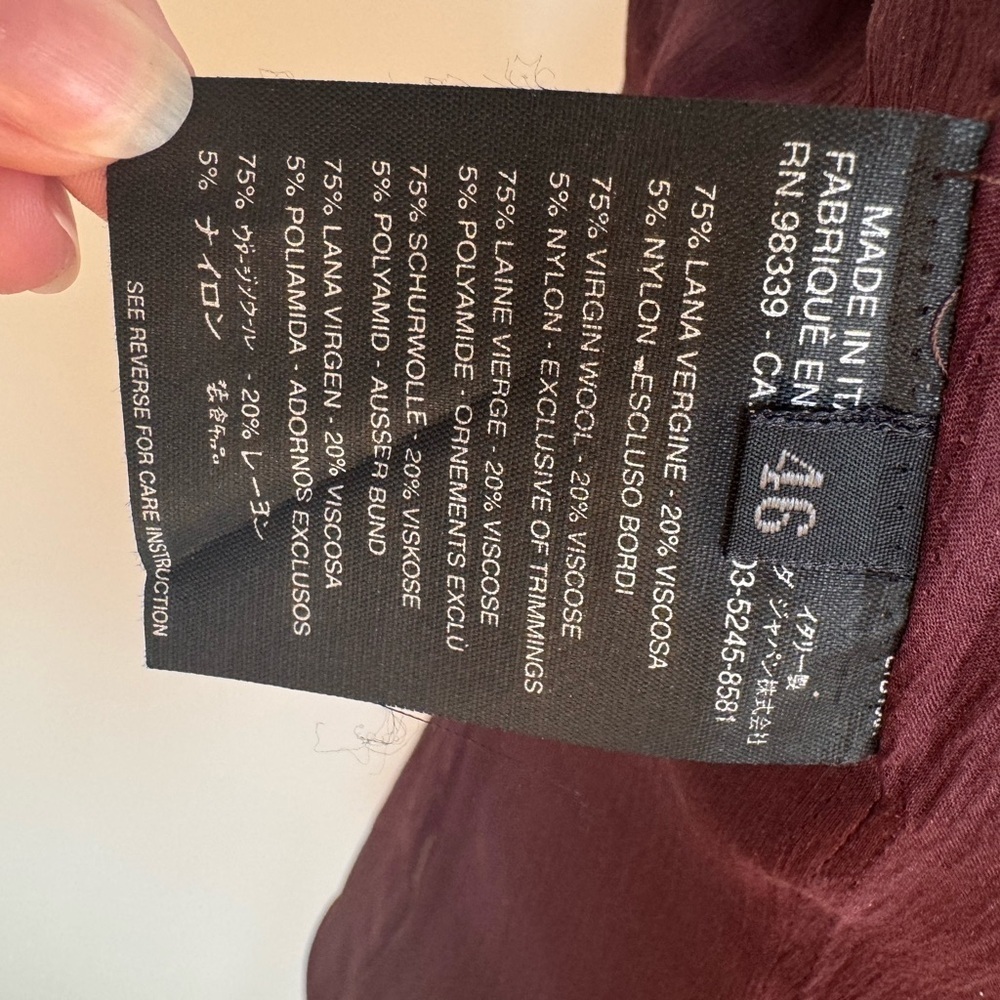 Prada Burgundy Wool Jacket with Pockets Size 46 - Picture 14 of 14